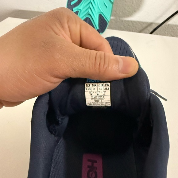 Hoka Dark Blue and Aqua Running Shoes - Picture 7 of 7
